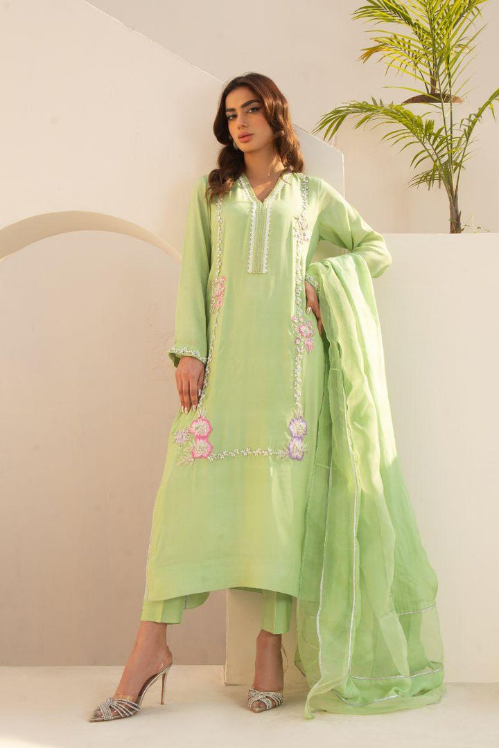 Leon - Lush Green Symphony - Sheesh Silk - Lush Green