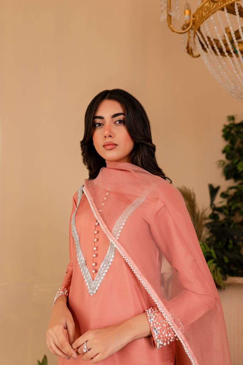 Allure by Ih - VERA - BLUSH PINK  - Katan Silk - 3 Piece