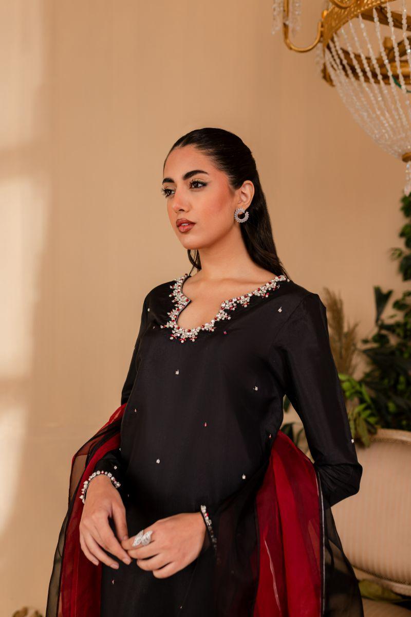 Allure by Ih - RAVENA - BLACK - Katan Silk - 3 Piece