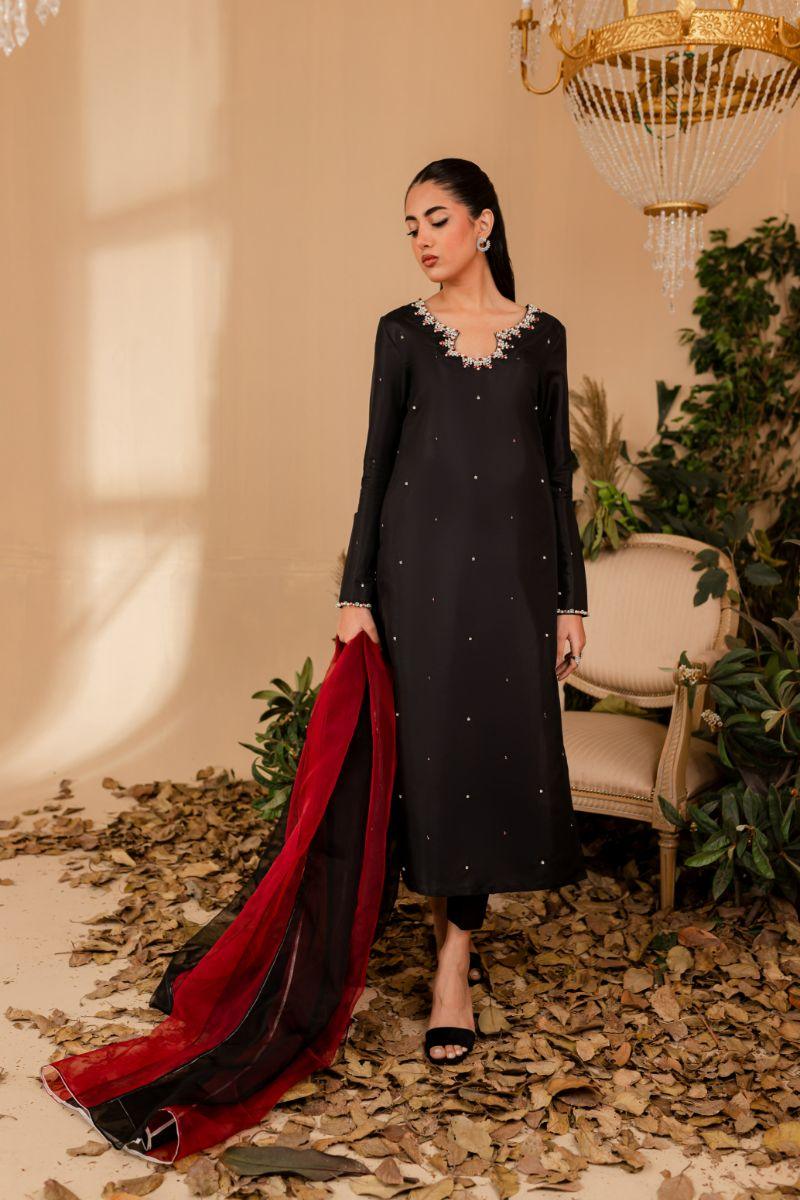 Allure by Ih - RAVENA - BLACK - Katan Silk - 3 Piece