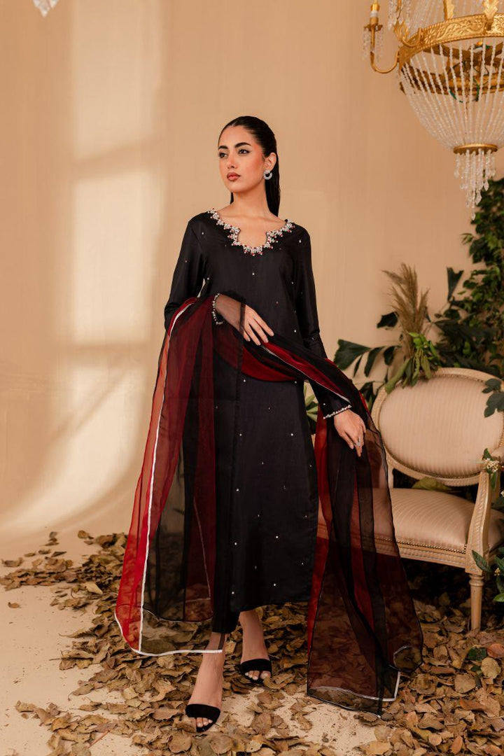 Allure by Ih - RAVENA - BLACK - Katan Silk - 3 Piece