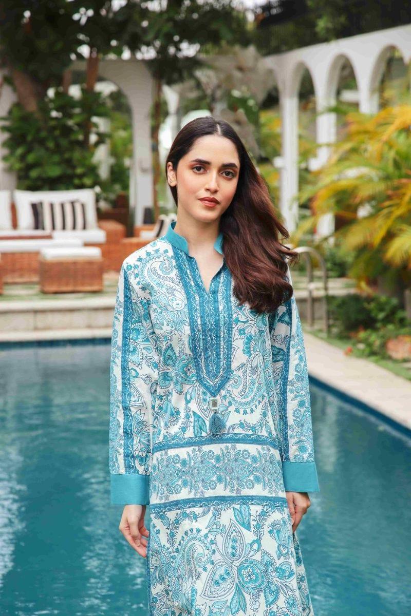 Shehrnaz - SHK-1194 - Blue / White - Silk - 2 Piece - Studio by TCS