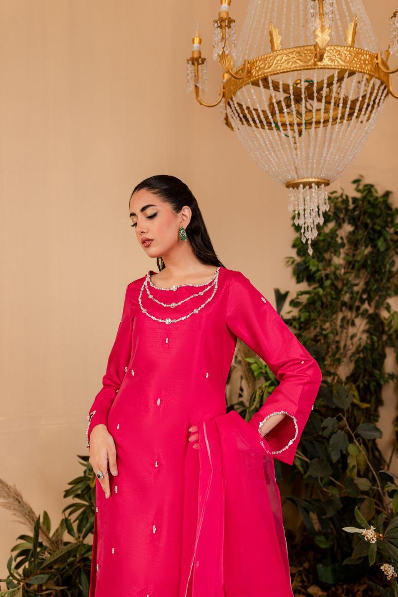 Allure by Ih - ELA - HOT PINK  - Katan Silk - 3 Piece