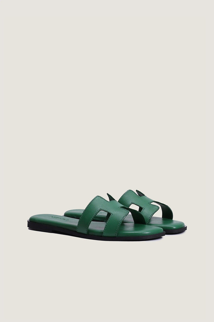 Novado - Women's H Style Leather Slipper - Green