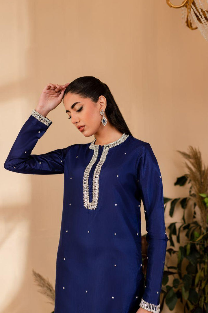 Allure by Ih - NAZ - MIDNIIGHT BLUE  - Katan Silk - 3 Piece