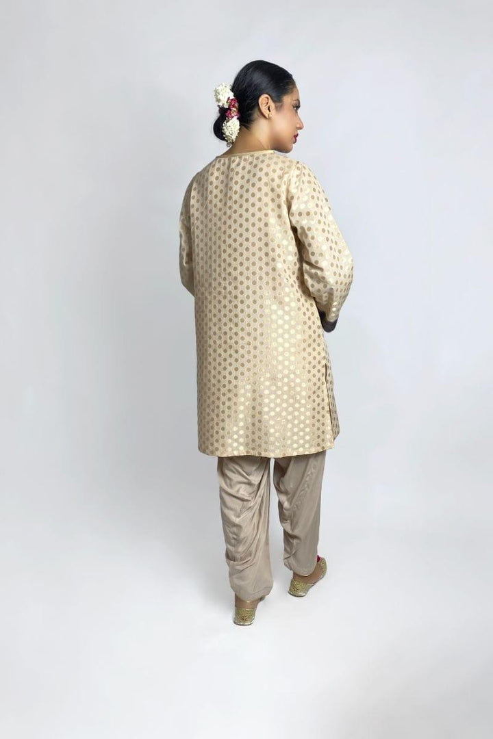 Gulabo - GURYA Beige Cotton Banarsi - Kurta & Patiala Shalwar - 2 Piece suit - Studio by TCS