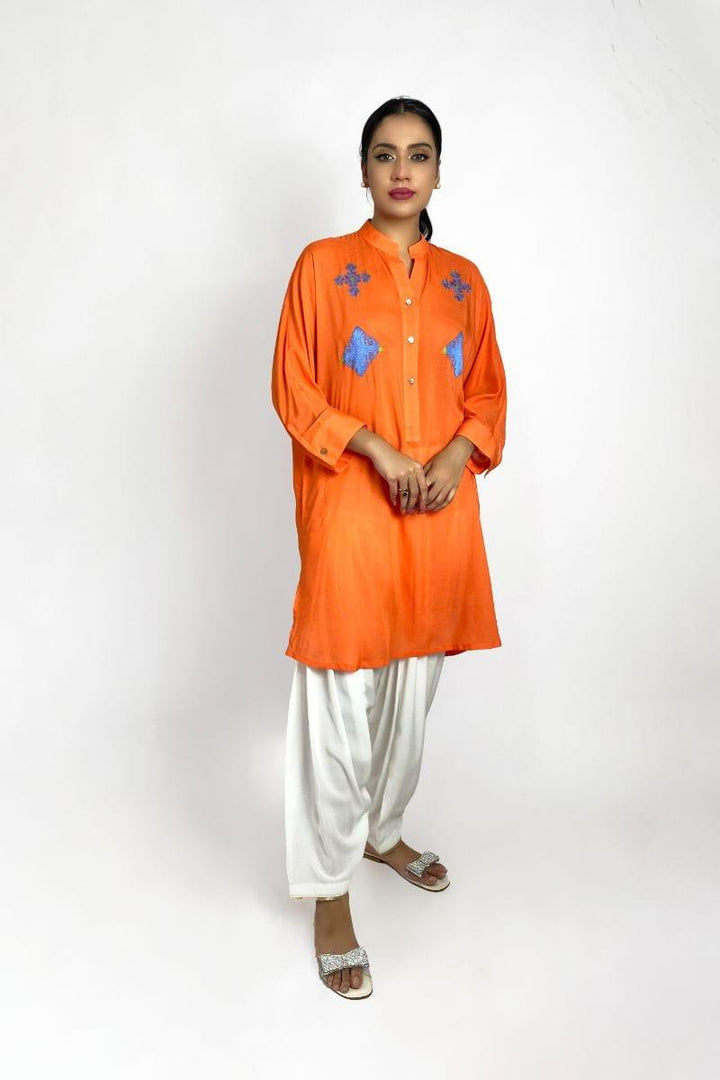 Gulabo - Tangerine Tunic - Lawn Kurta 1 Piece - Studio by TCS