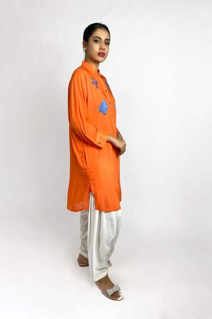 Gulabo - Tangerine Tunic - Lawn Kurta 1 Piece - Studio by TCS