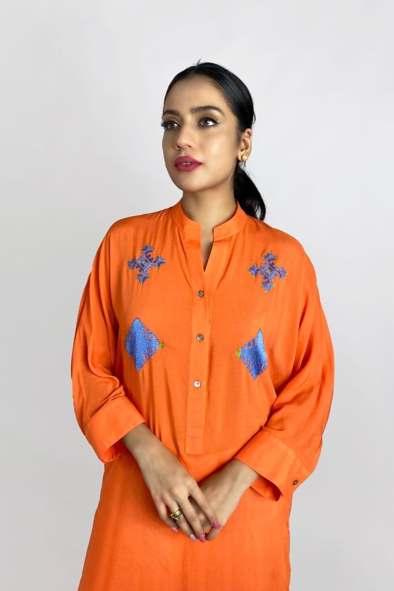 Gulabo - Tangerine Tunic - Lawn Kurta 1 Piece - Studio by TCS