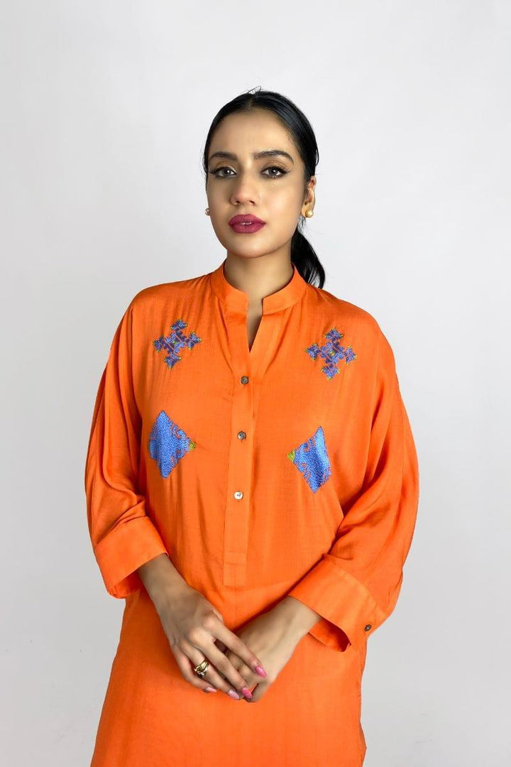 Gulabo - Tangerine Tunic - Lawn Kurta 1 Piece - Studio by TCS