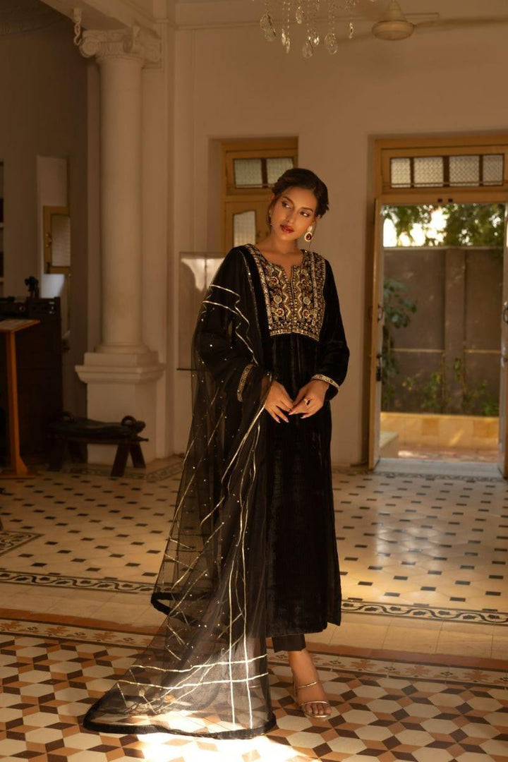 Insia Sohail - Anaara - Black - 3 Piece - Silk - Studio by TCS