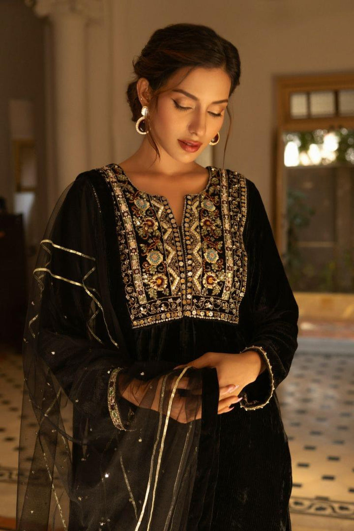 Insia Sohail - Anaara - Black - 3 Piece - Silk - Studio by TCS