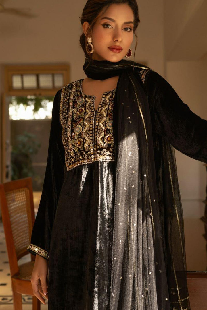 Insia Sohail - Anaara - Black - 3 Piece - Silk - Studio by TCS