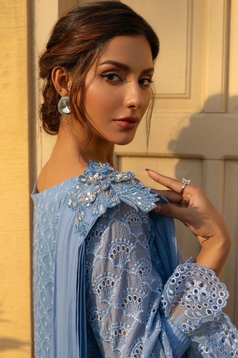 Insia Sohail - Chaandni - Ice blue - 3 Piece - Chiffon - Studio by TCS