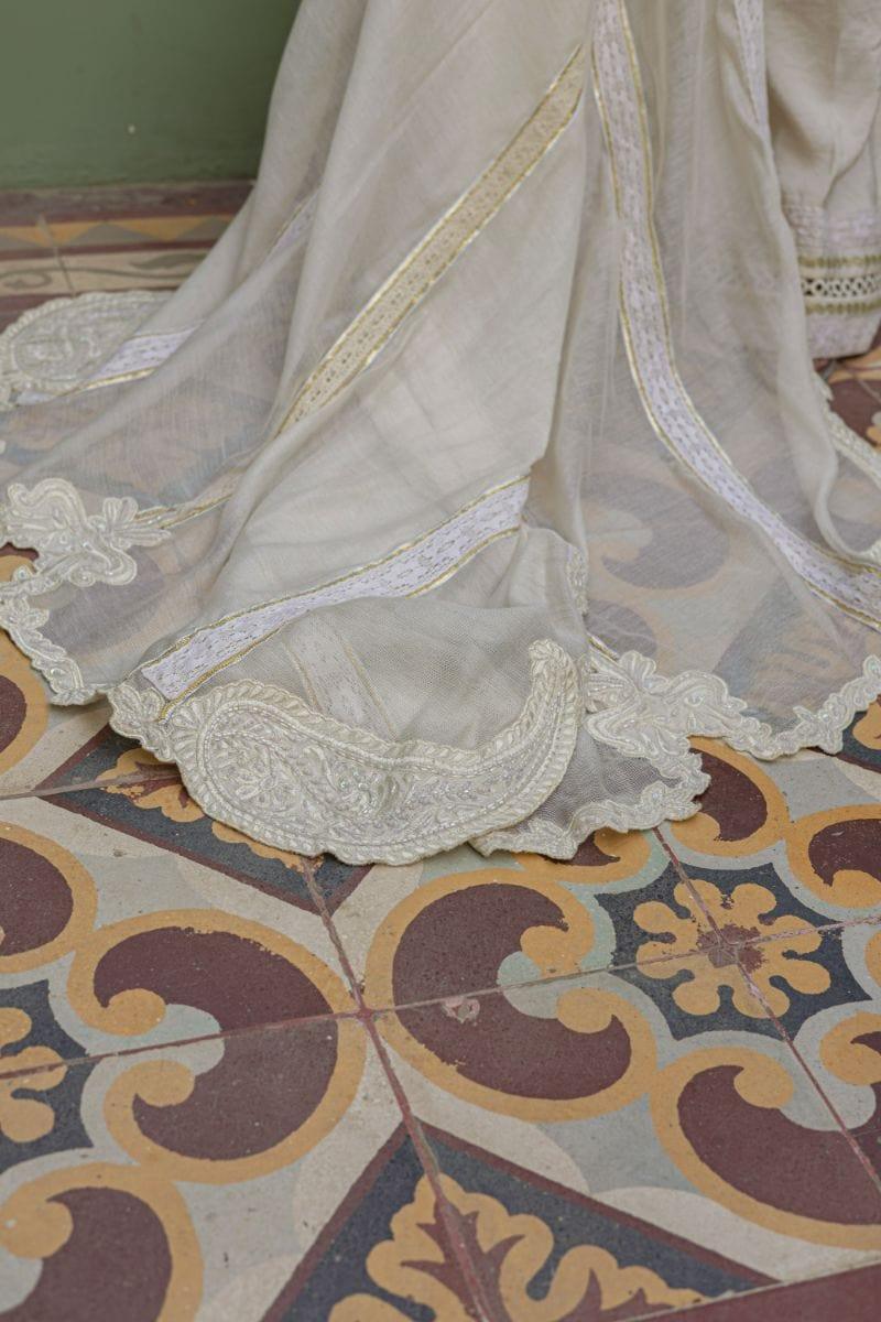 Insia Sohail - Naura - Ivory white - 3 Piece - Khaadar - Studio by TCS