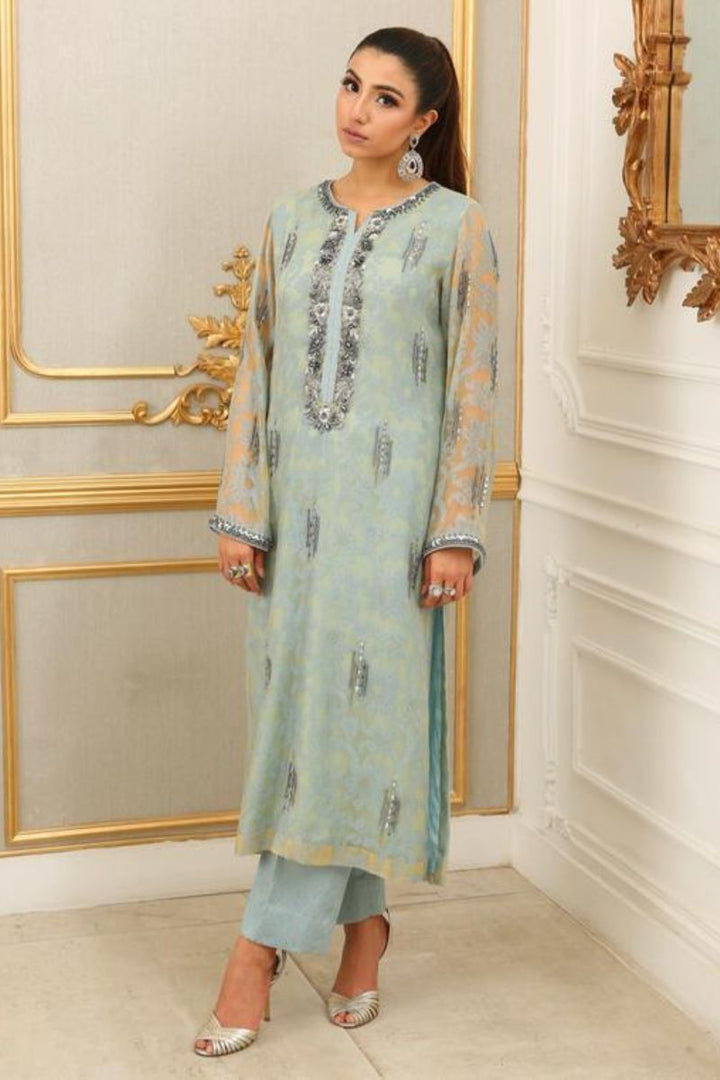 Maheen Trends - Teal Blue Flower - 2 Piece