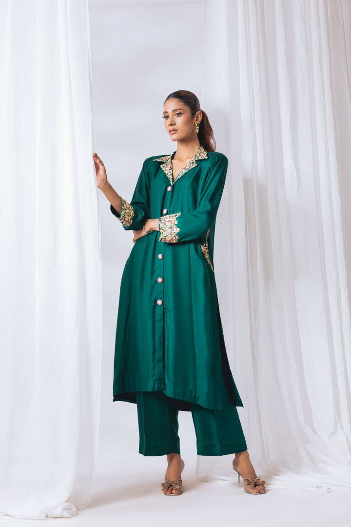 Khayal by Shaista Hasan - Jewel tone - Pure Georgette - 2 Piece