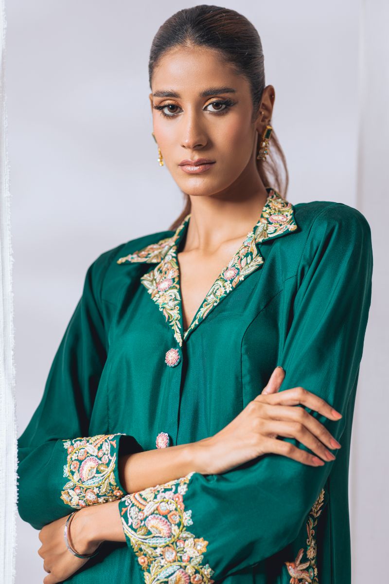 Khayal by Shaista Hasan - Jewel tone - Pure Georgette - 2 Piece