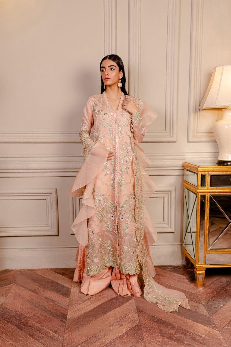 Fozia Khalid - Juliet Peach - Organza - 4 Piece - Studio by TCS