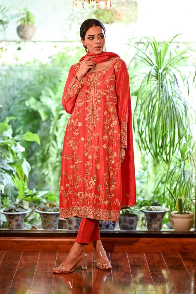 Khayal BY SHAISTA HASSAN - Cashmere pink - raw silk - 3 Piece - Studio by TCS