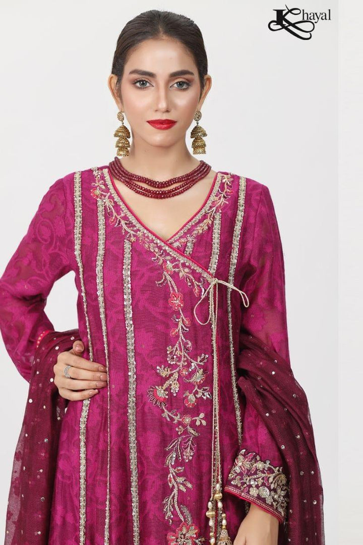 Khayal BY SHAISTA HASSAN - Pure silk jaal net angarkha heavily embellished - 3 Piece - Studio by TCS