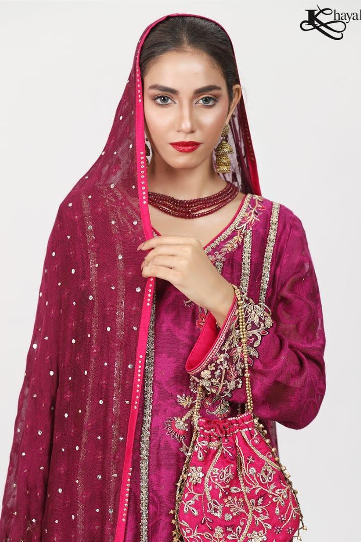 Khayal BY SHAISTA HASSAN - Pure silk jaal net angarkha heavily embellished - 3 Piece - Studio by TCS