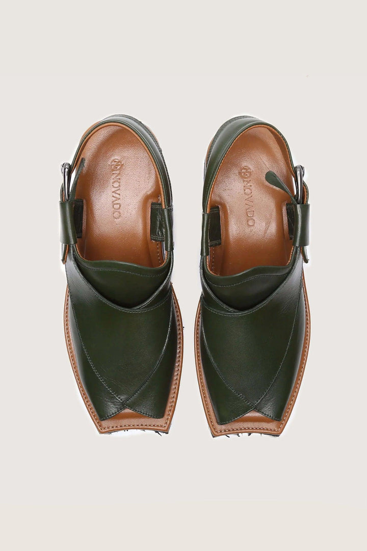 Novado - Kaptaan Chappal - Olive Green