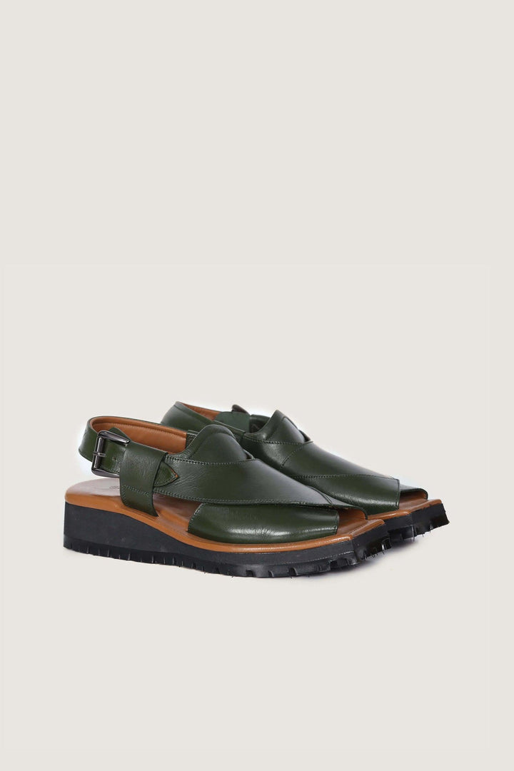 Novado - Kaptaan Chappal - Olive Green