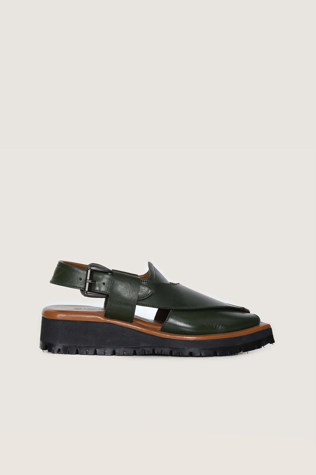 Novado - Kaptaan Chappal - Olive Green