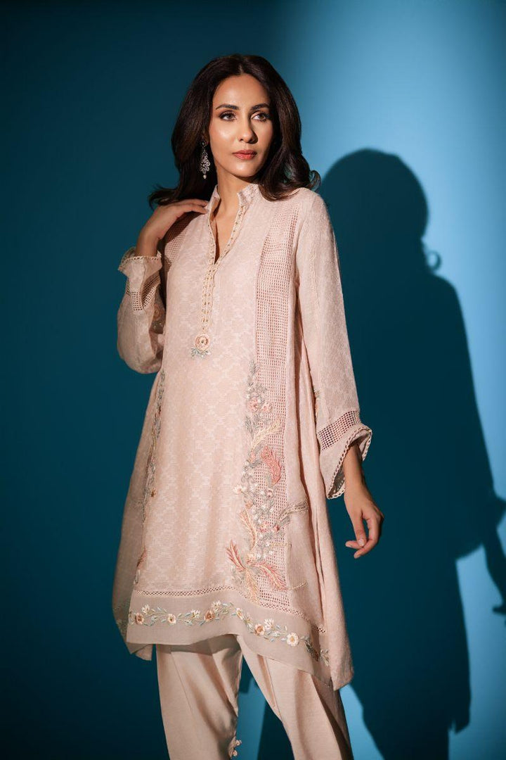 Insia Sohail - Kashmiri Chai - Pale Pink - 3 Piece - cotton net