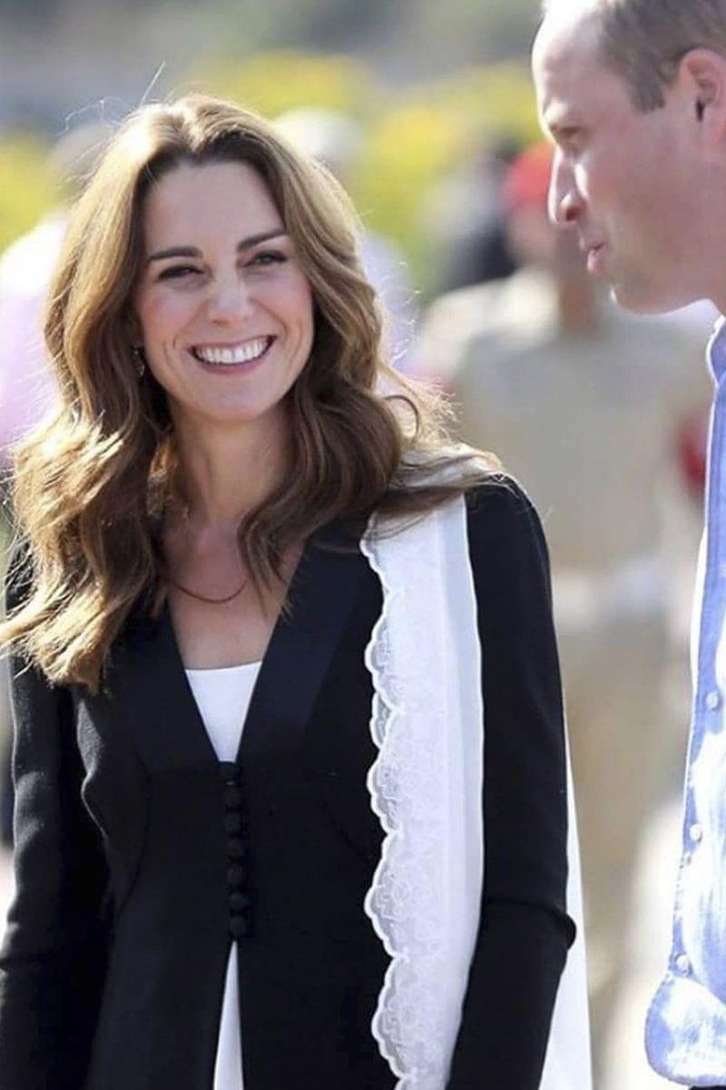 kate middleton in Maheen Khan - Royal White Chiffon Dupatta - Studio by TCS