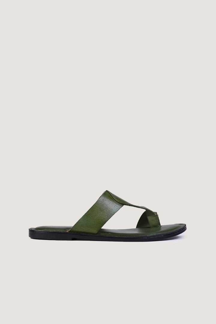 Novado - Kolhapuri Slippers with Toe Loop - Green