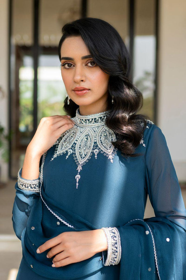 Natasha Kamal - Lapis - teal - Georgette lined with crepe de chin - 3 Piece