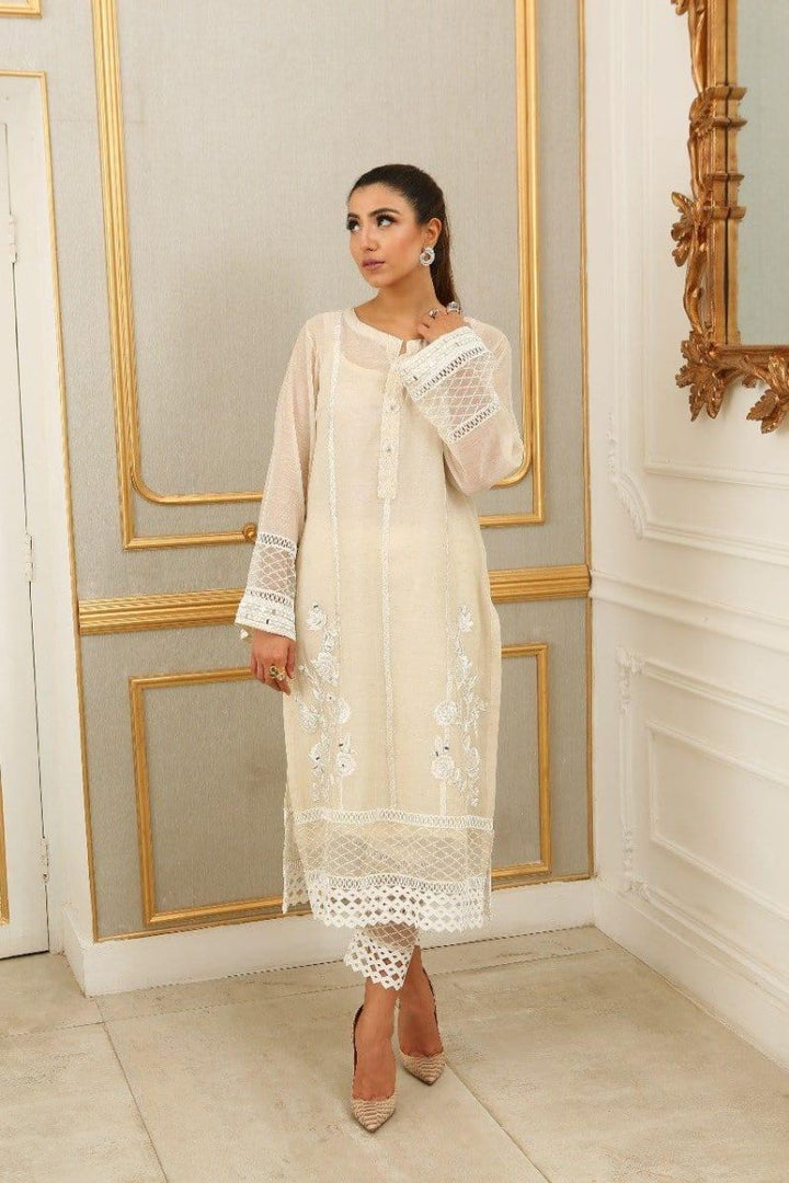 Maheen Trends - Lilly White - 2 Piece - Organza