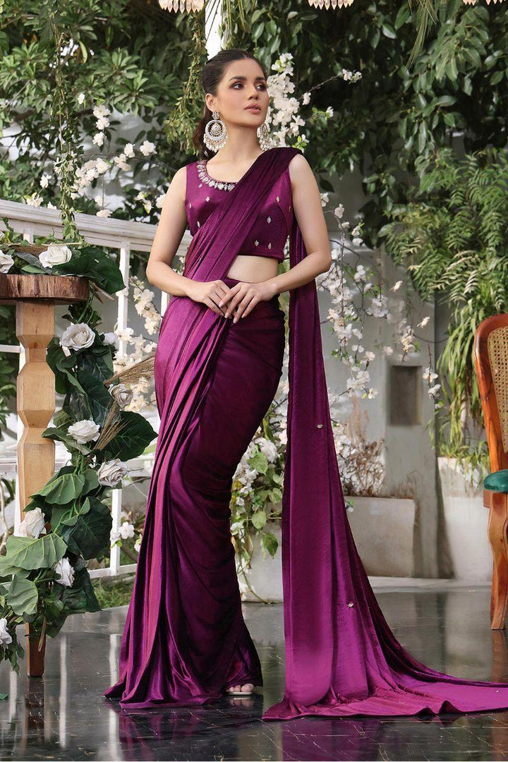 Sanas - Lorex Boti Embroidered Velvet Luxury Saree - ZEENAT - SR202215 - Studio by TCS