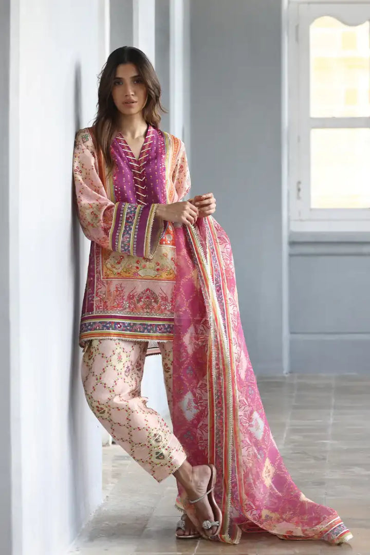 Sania Maskatiya - Lyana (A) - Khaddi Silk & Organza - 3 Piece