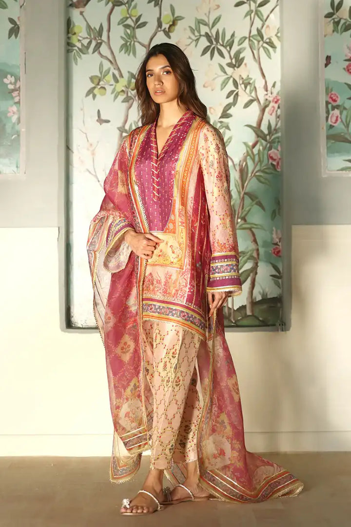 Sania Maskatiya - Lyana (A) - Khaddi Silk & Organza - 3 Piece