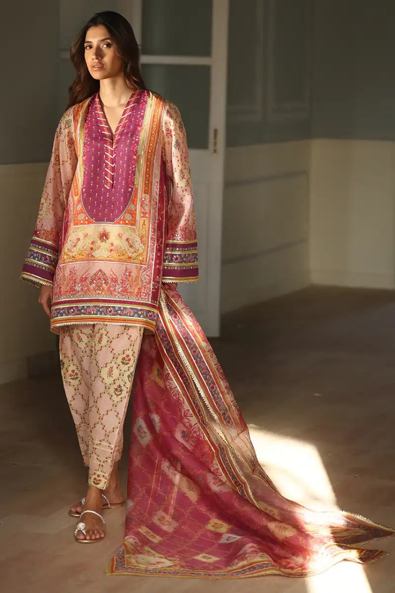 Sania Maskatiya - Lyana (A) - Khaddi Silk & Organza - 3 Piece