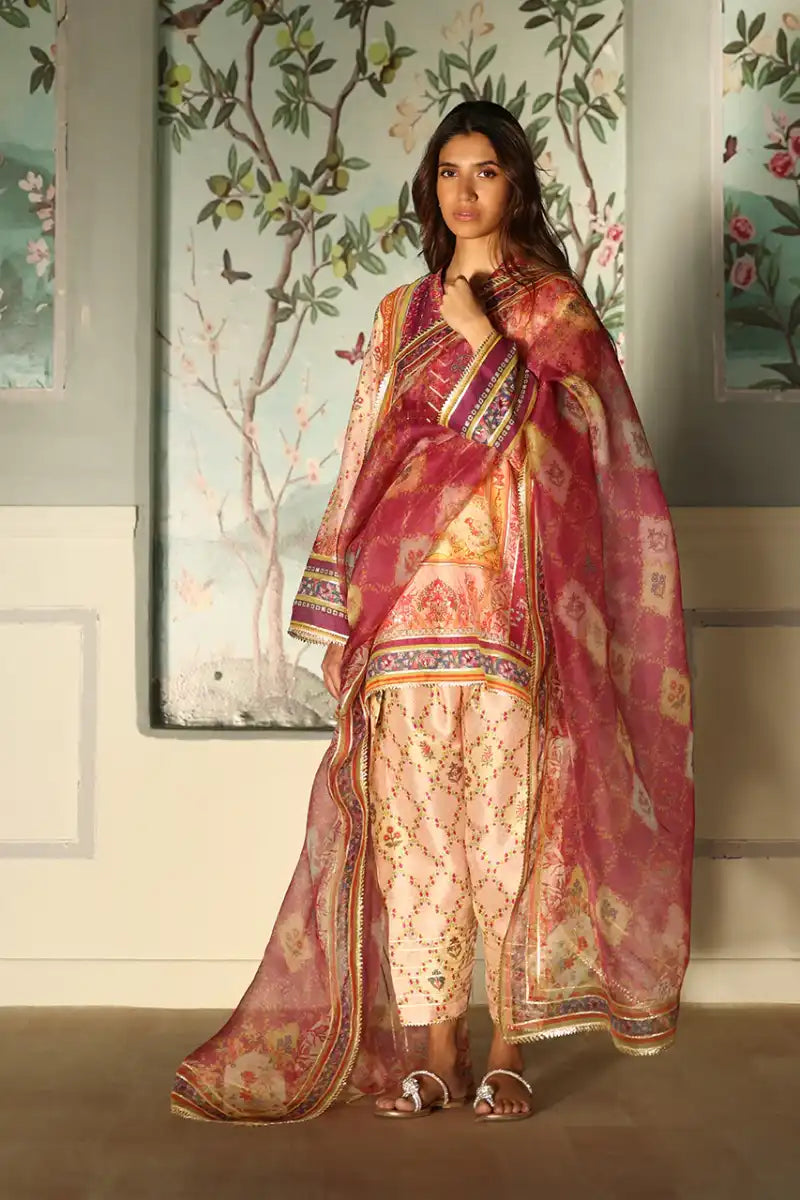 Sania Maskatiya - Lyana (A) - Khaddi Silk & Organza - 3 Piece