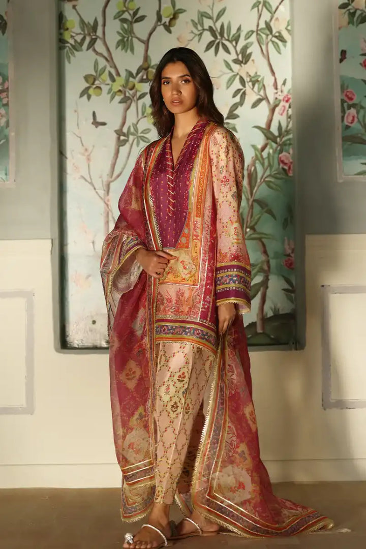 Sania Maskatiya - Lyana (A) - Khaddi Silk & Organza - 3 Piece