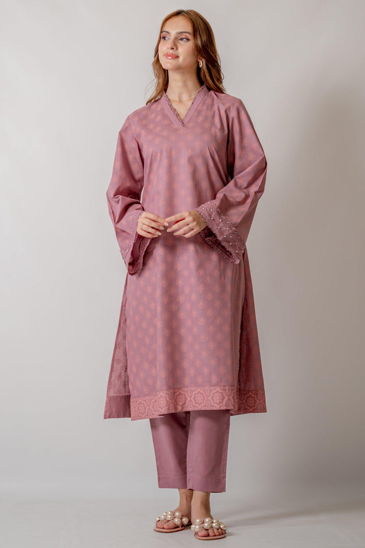 Ego - Tiny Motifs 2 piece - Tea Pink - Cotton - Straight Cut - Hand Screen Print