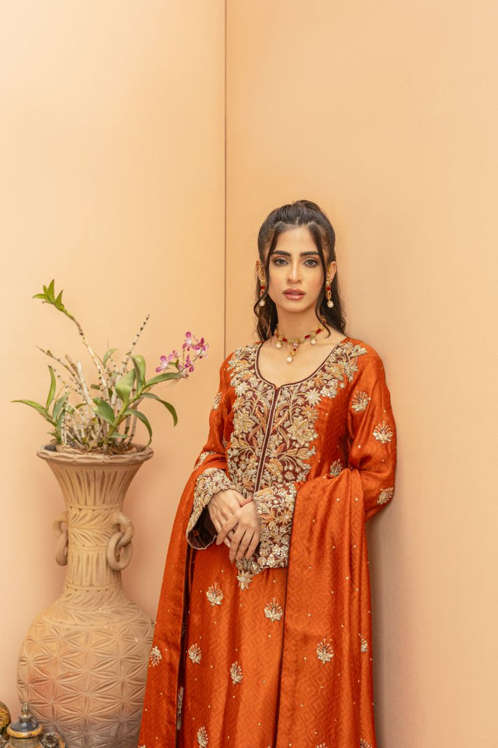 Khayal by Shaista Hasan - Sunset soire - Silk Net  - 3 Piece