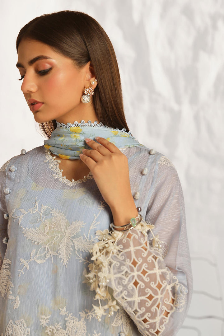 Sana Safinaz - M242-016A-CJ - Lawn-BLUE - 3 Piece - Unstitch