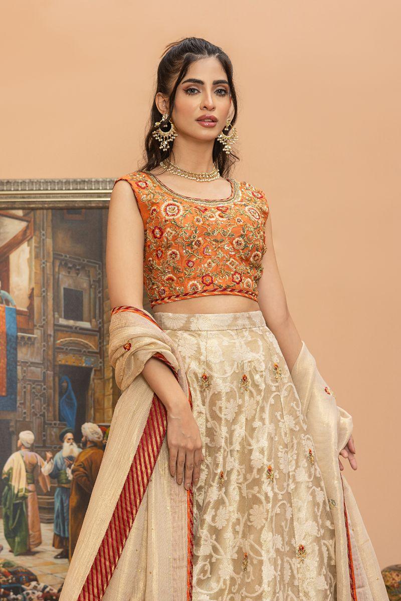 Khayal by Shaista Hasan - Sunrise Blossom - Raw Silk & Organza - 3 Piece