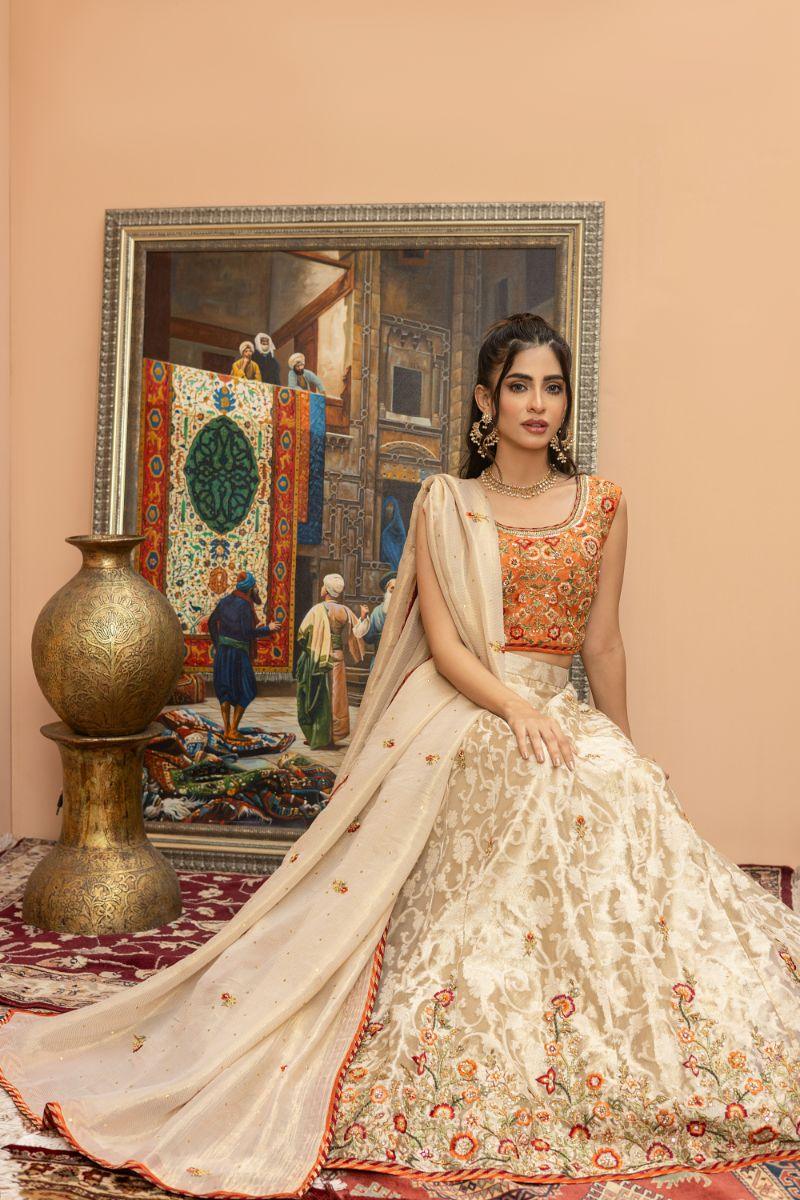 Khayal by Shaista Hasan - Sunrise Blossom - Raw Silk & Organza - 3 Piece