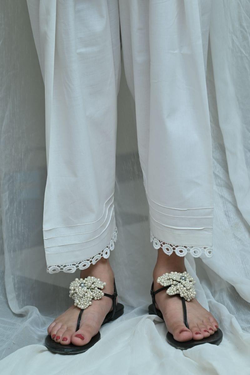 Mom's White Pants with matching Lace - MFL-100 - Studio by TCS