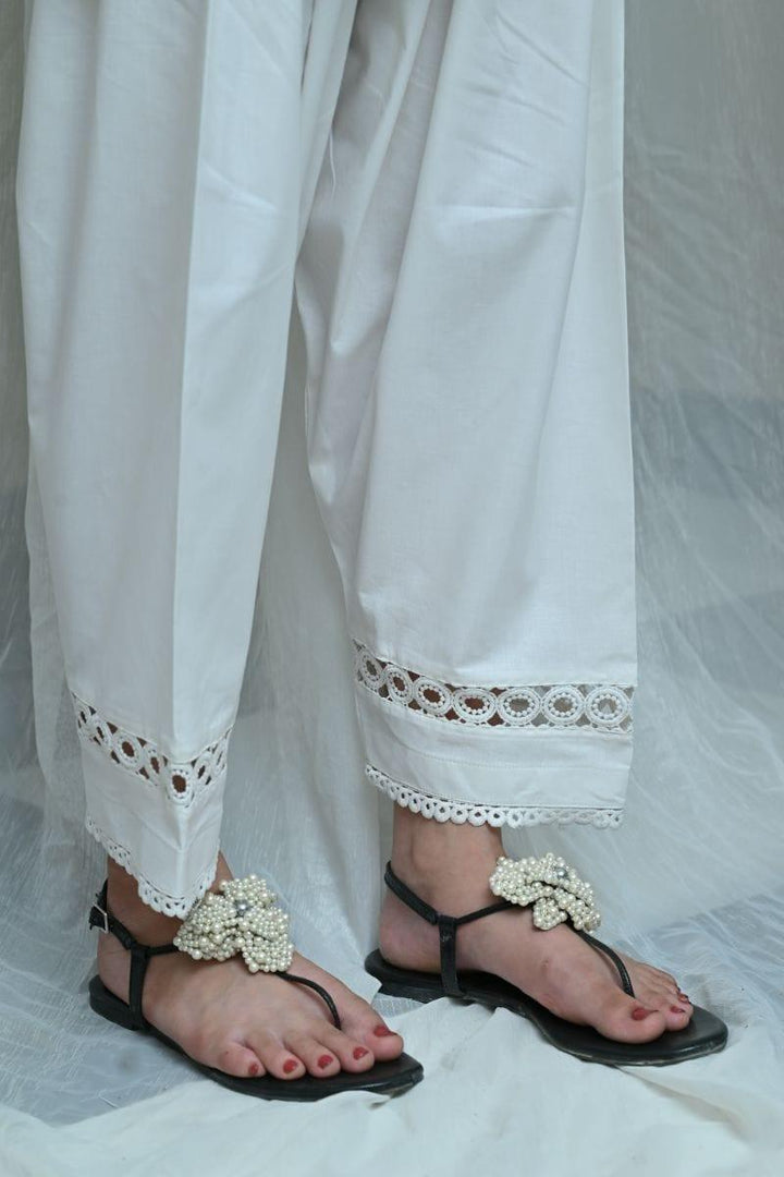 Mom's White Pants with matching Lace - MFL-101 - Studio by TCS