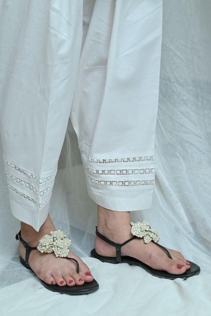 Mom's White Pants with Matching Lace - MFL-102 - Studio by TCS