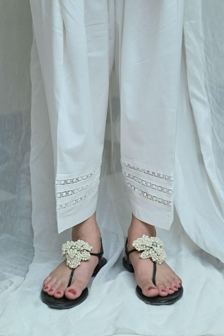 Mom's White Pants with Matching Lace - MFL-102 - Studio by TCS