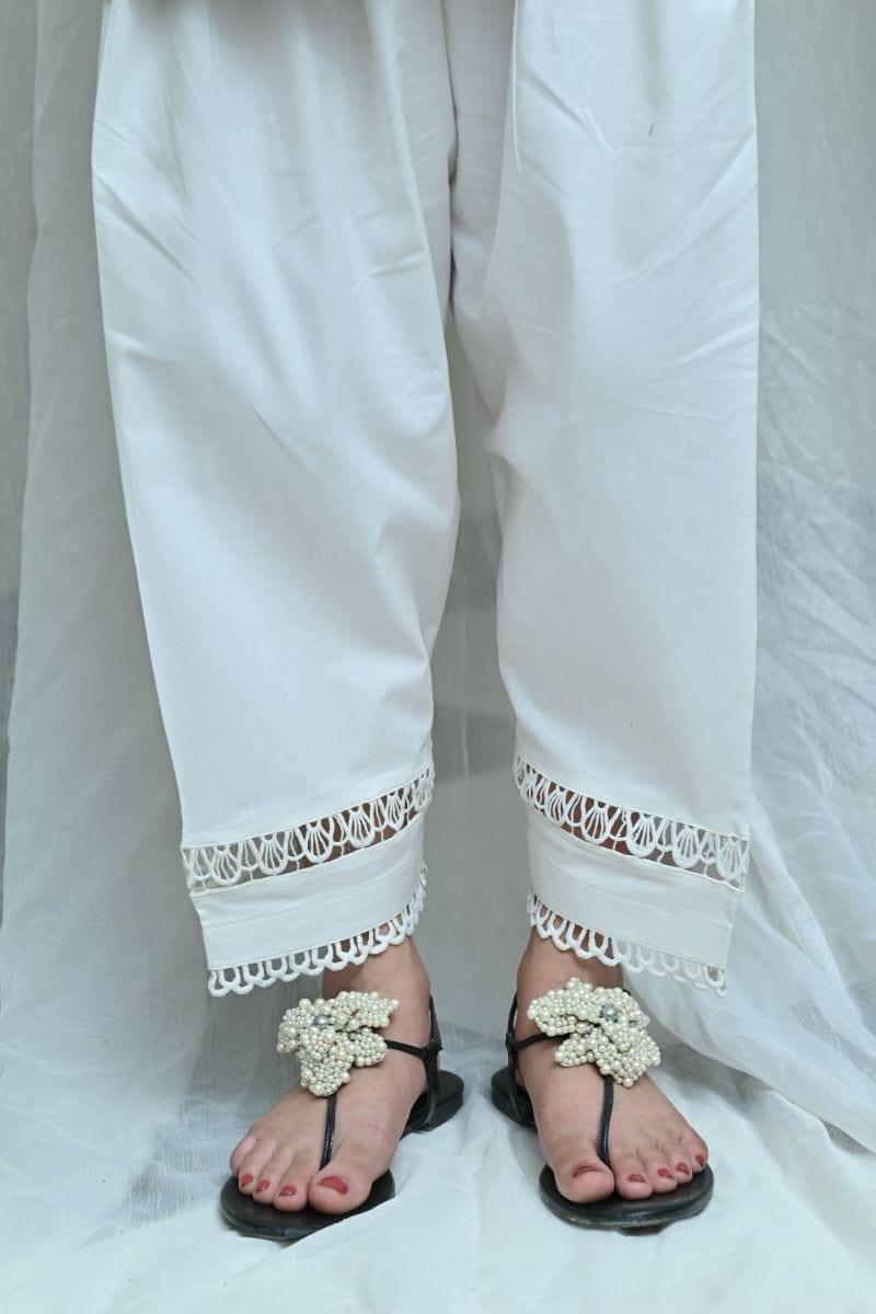 Mom's White Pants with Matching Lace - MFL-103 - Studio by TCS